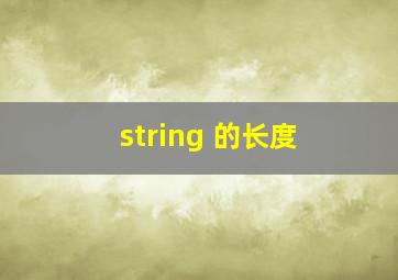 string 的长度